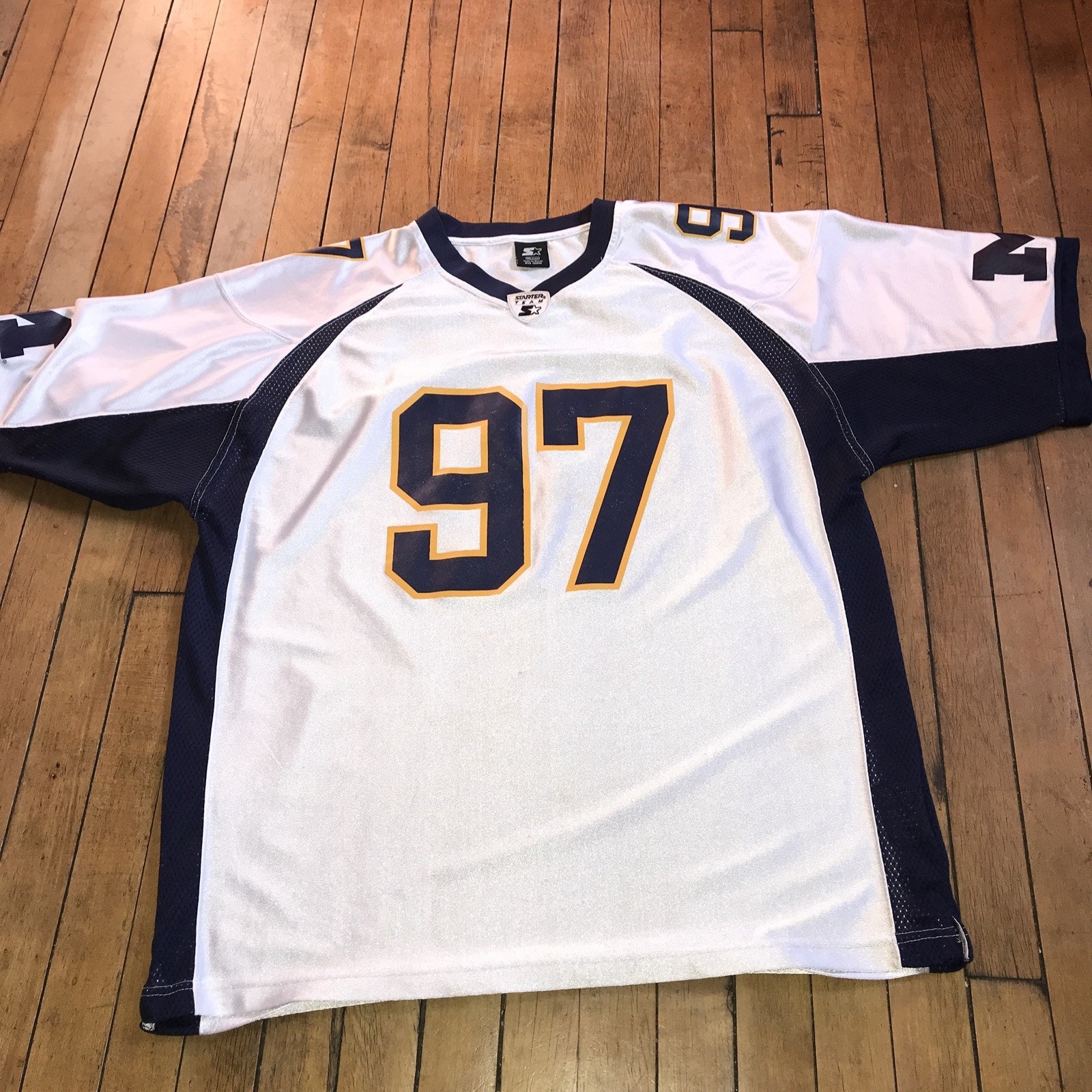 Michigan Wolverines Jersey Mens Xl White #97 Vintage Team Starter